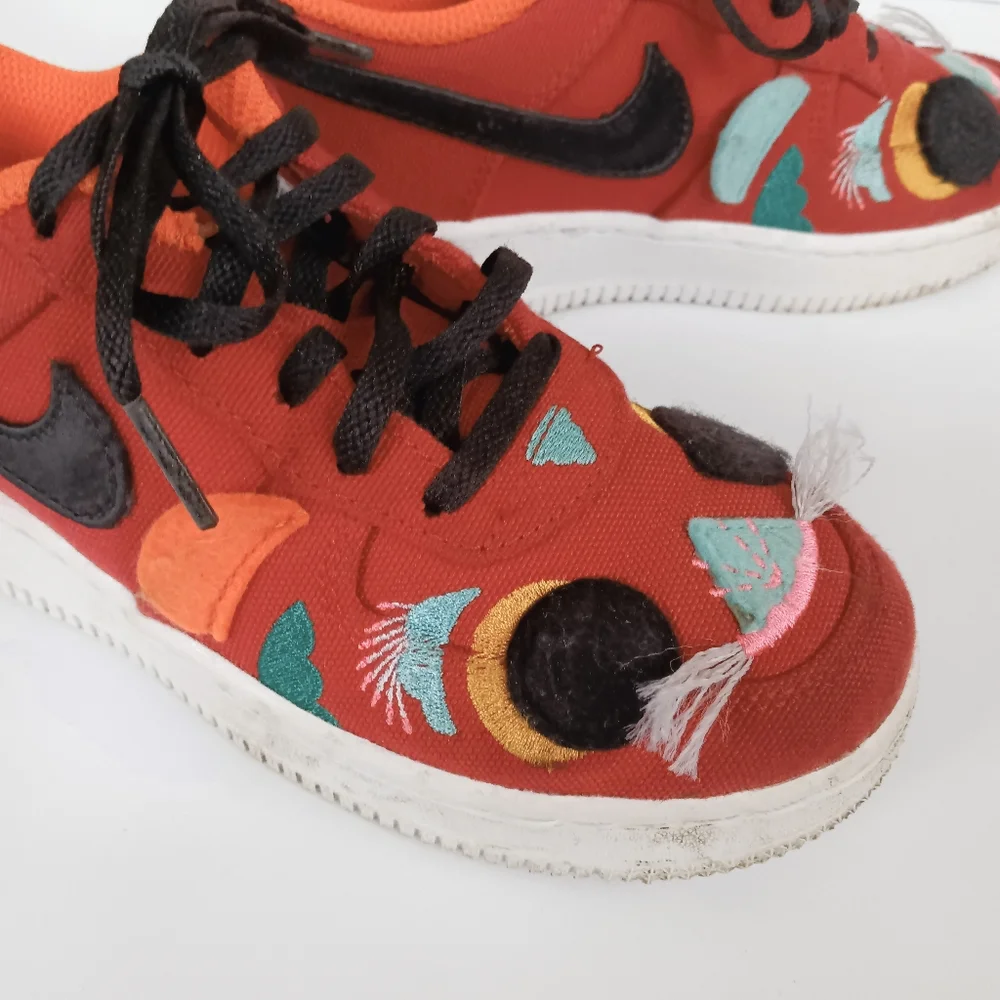 Nike Force 1 LV8 PS CNY Lion Dance Red Kids Sneakers DQ5071-601 - Size 1 Youth